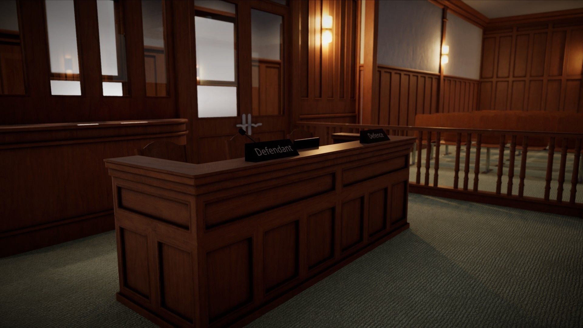 Courtroom - Environment For Crime Noir and Adventure Low-poly 3D model_7