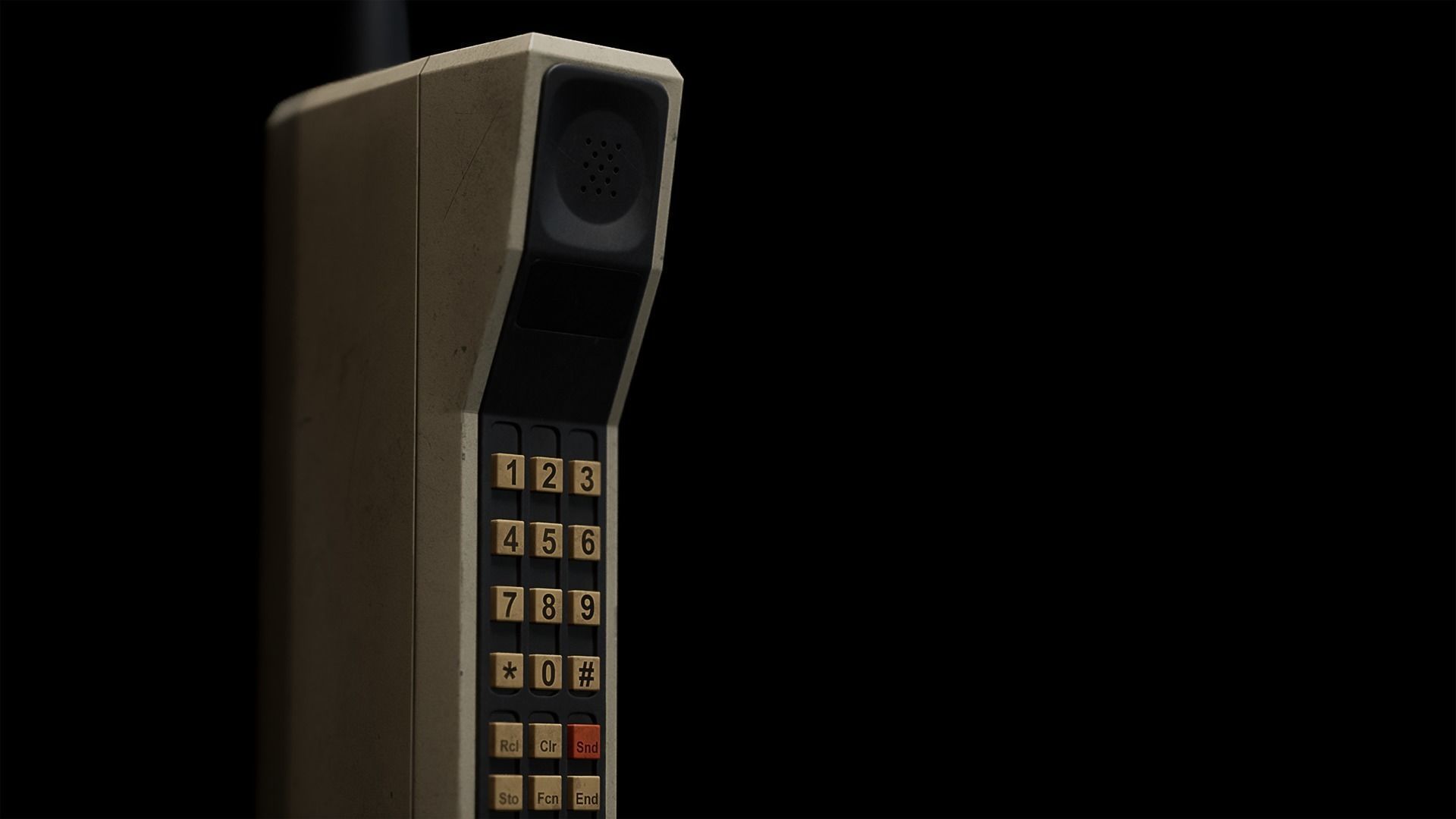 Motorola DynaTAC 8000x Used Low-poly 3D model_5