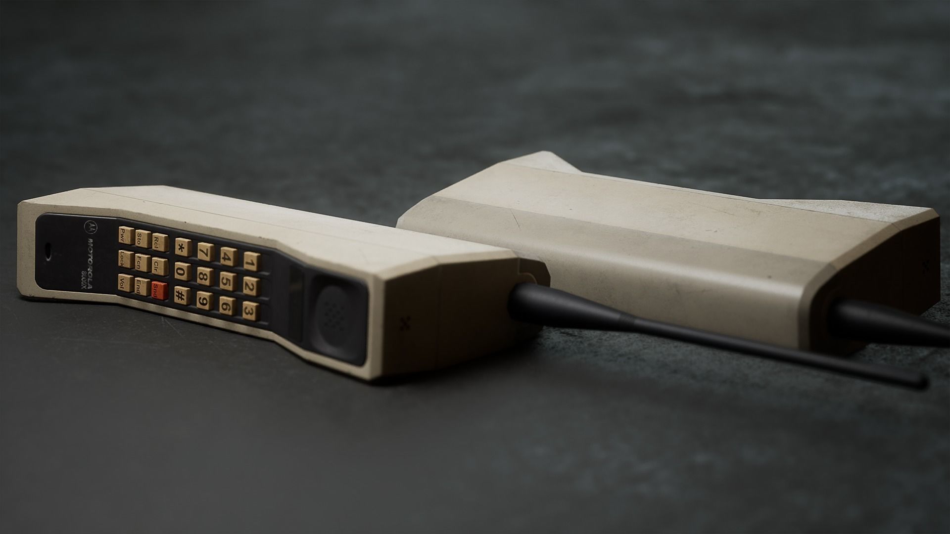Motorola DynaTAC 8000x Used Low-poly 3D model_2