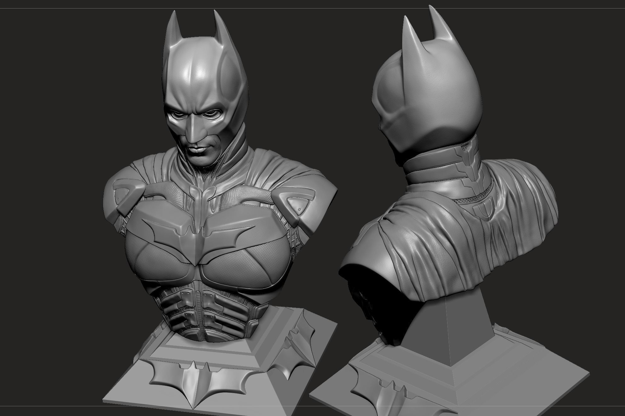Christian Bale- Batman Masked Bust 3D print model_6