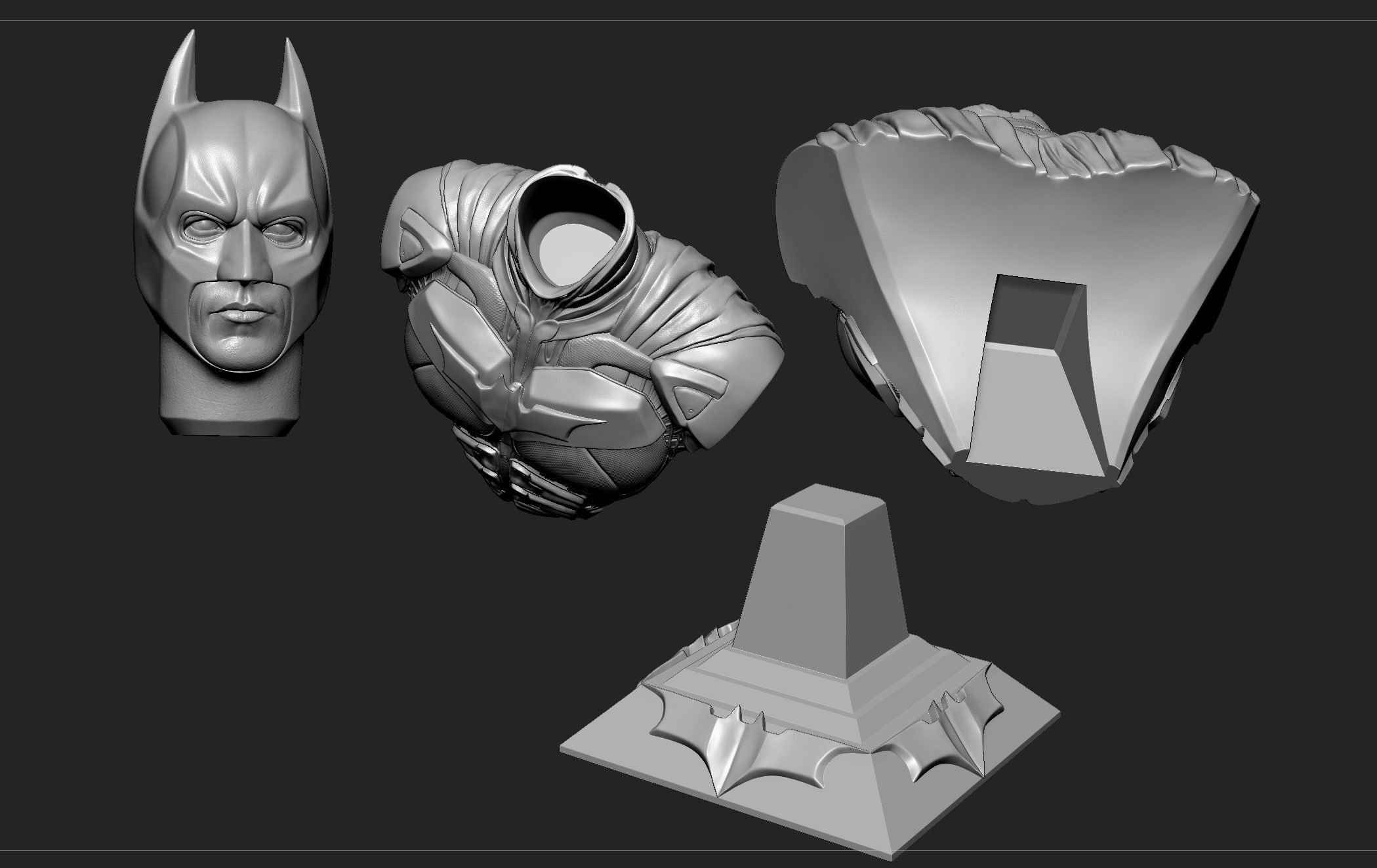 Christian Bale- Batman Masked Bust 3D print model_11