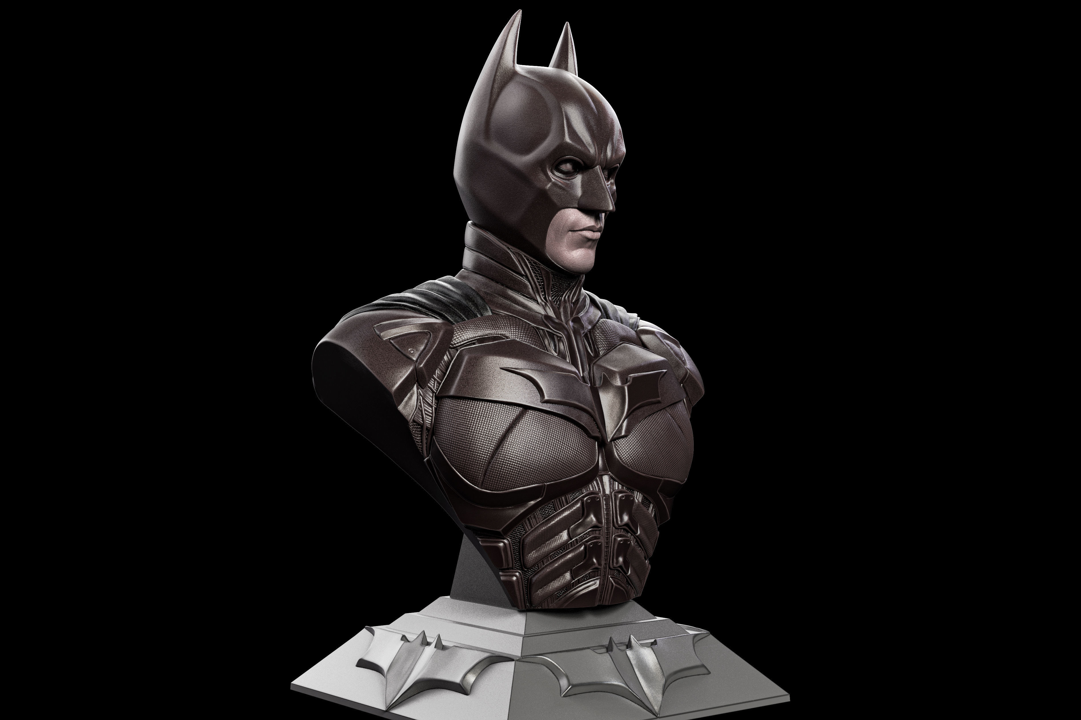 Christian Bale- Batman Masked Bust 3D print model_2