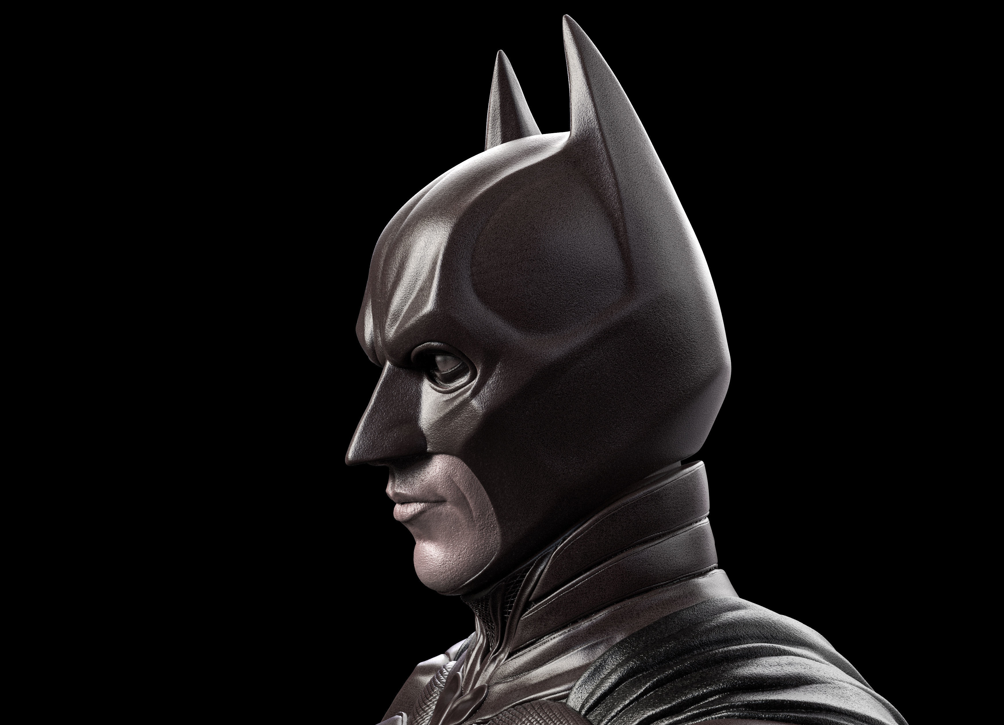 Christian Bale- Batman Masked Bust 3D print model_3