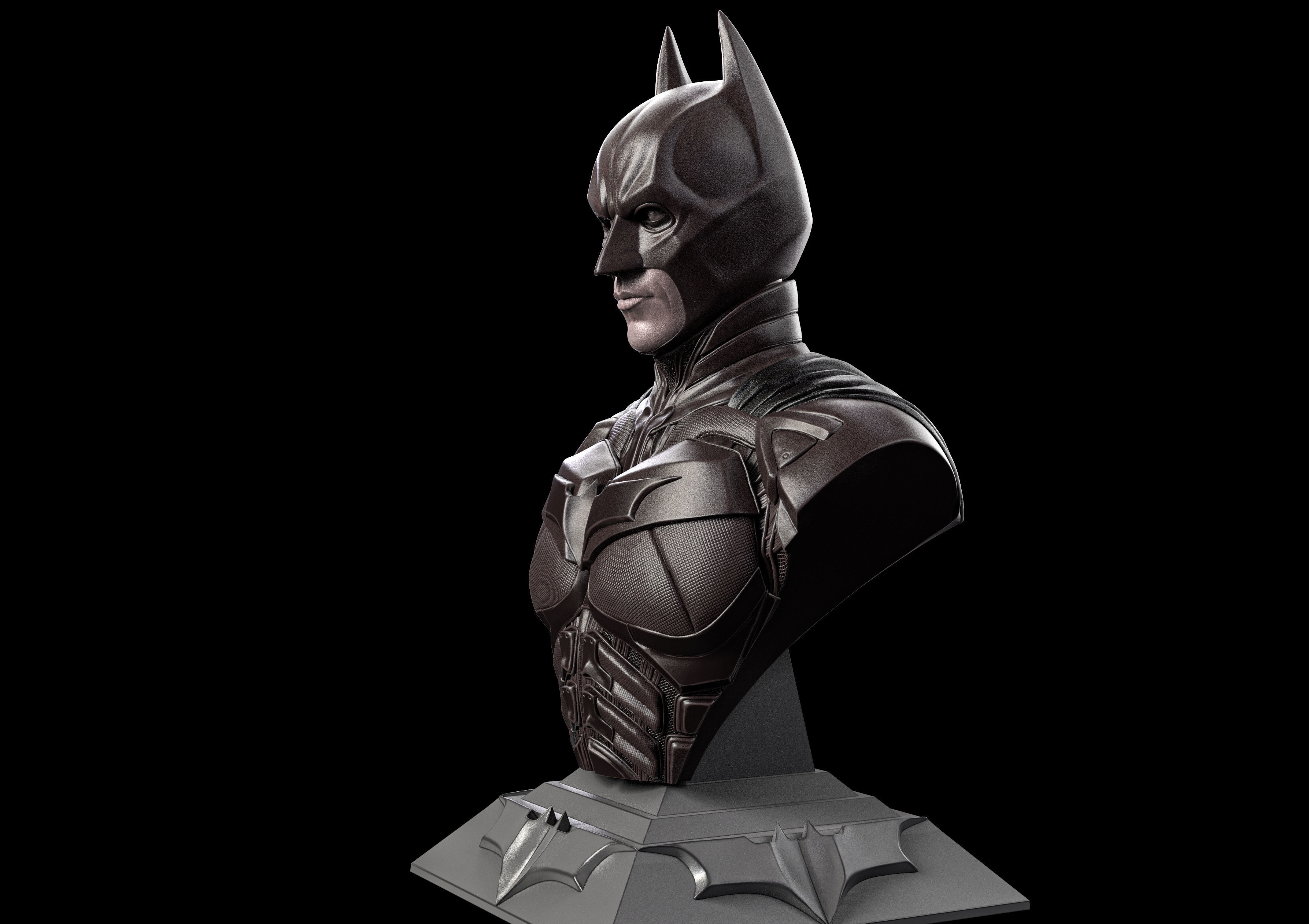 Christian Bale- Batman Masked Bust 3D print model_1