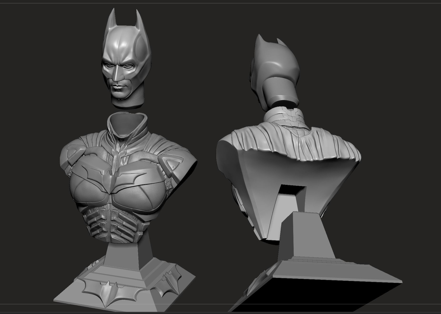 Christian Bale- Batman Masked Bust 3D print model_12