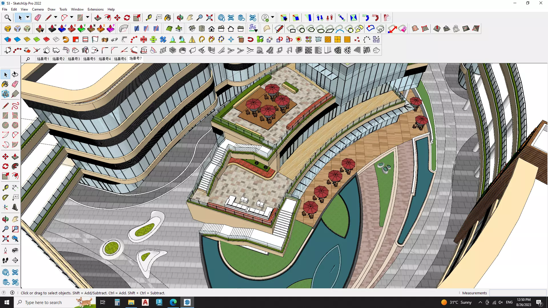 SKETCHUP SHOPPING MALL 3D MODEL 3D model