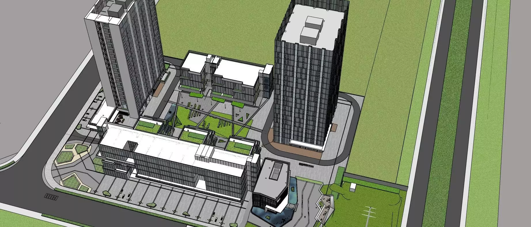 Commercial office building 3d model 3D model_0