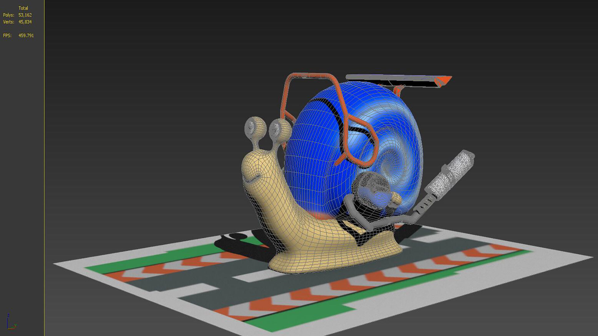 Cartoon Snail Mollusk toon car 3D model_5