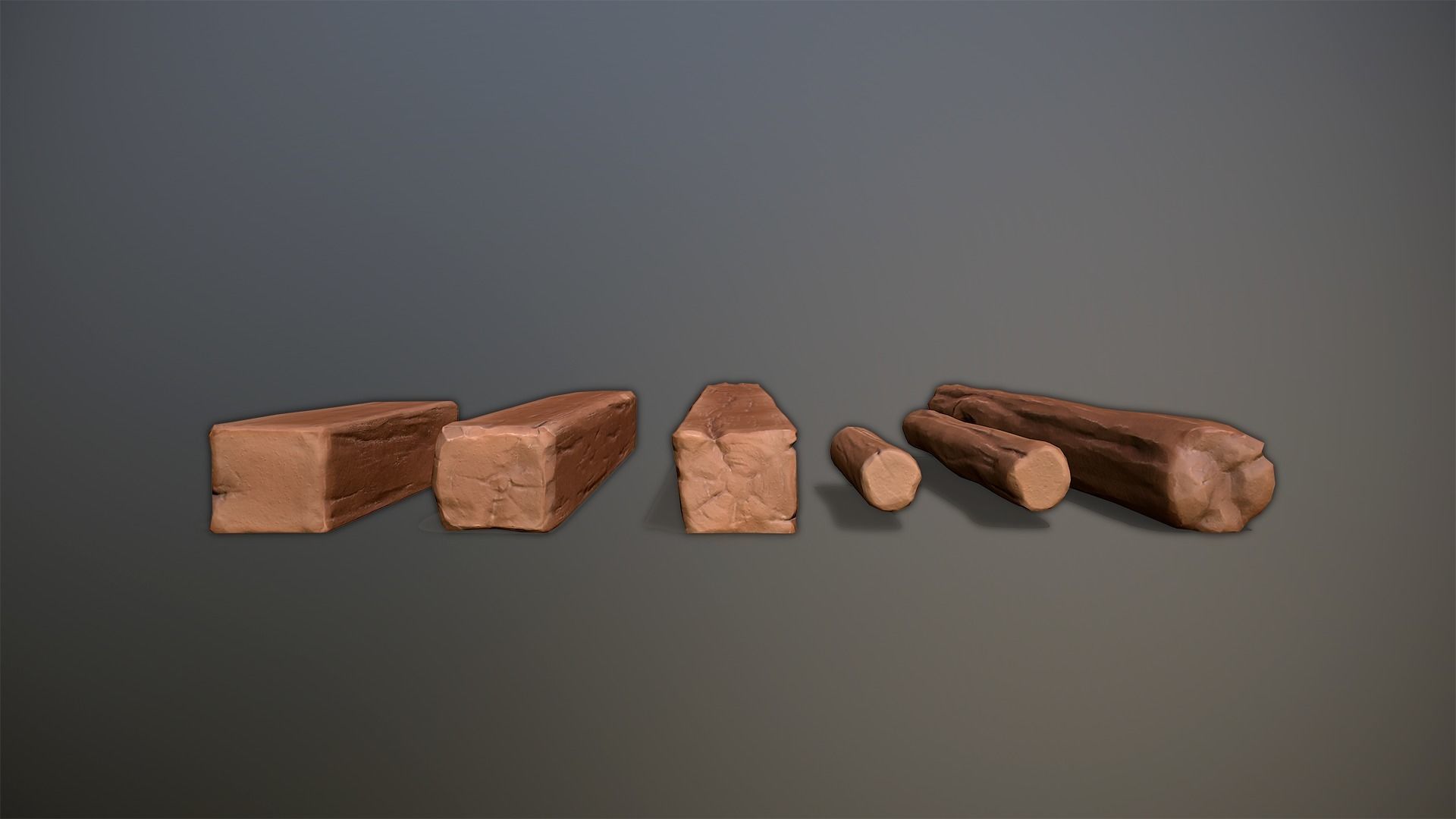 Wood Medieval kit Low-poly 3D model_6