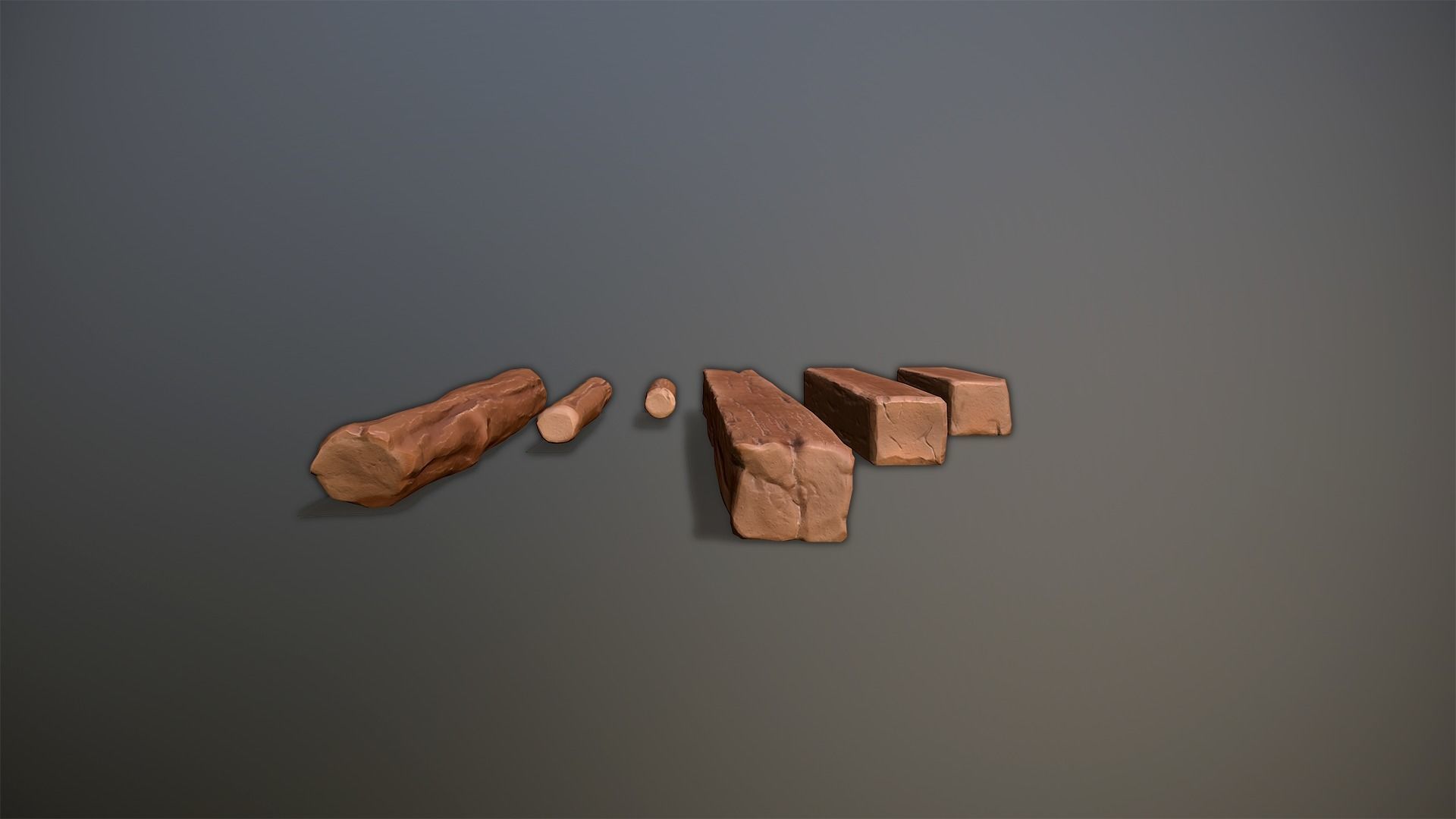 Wood Medieval kit Low-poly 3D model_7