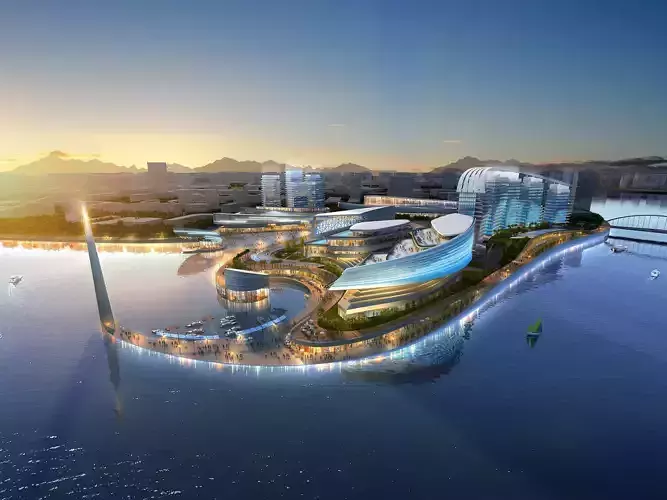 3Dmax fashion city commercial square building 375