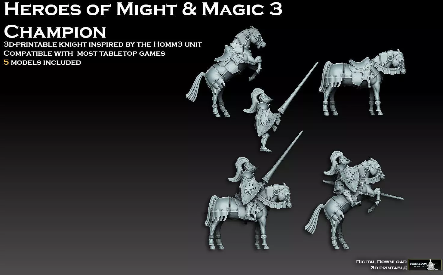 Heroes of Might and Magic 3 Champion 3D print model_0