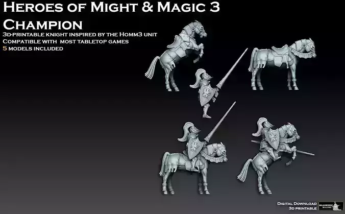 Heroes of Might and Magic 3 Champion 3D print model