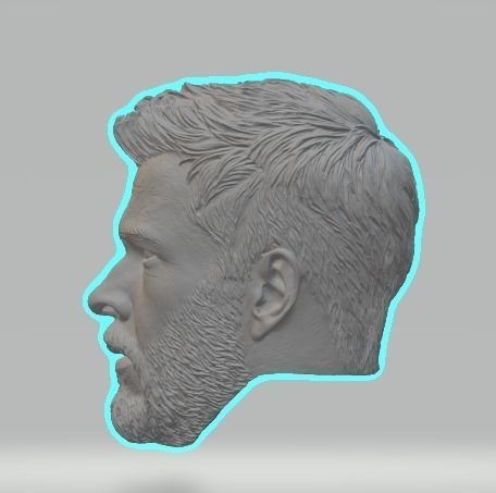 The God of Thunder Thor Head carving 3D print model_3