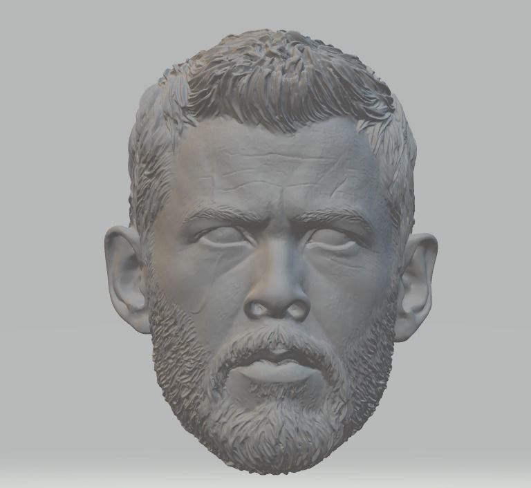 The God of Thunder Thor Head carving 3D print model_1