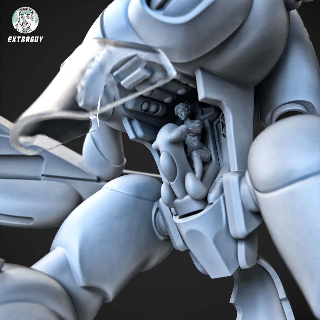 Curvy Robot 75mm and Princess Pilot 3D print model_2