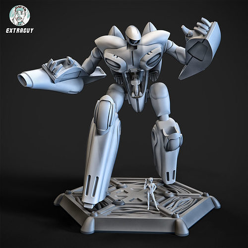 Curvy Robot 75mm and Princess Pilot 3D print model