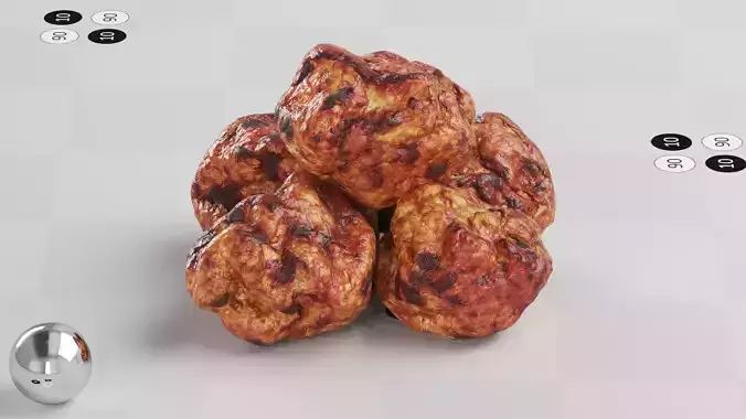 Fried Meatballs Low-poly 3D model