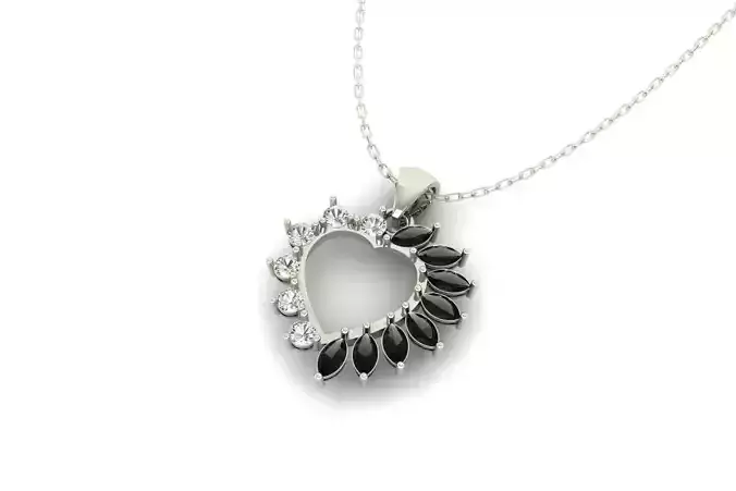 Heart diamond Pendant P 077 3D print model