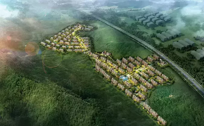 3Dmax fashion city commercial square building 381