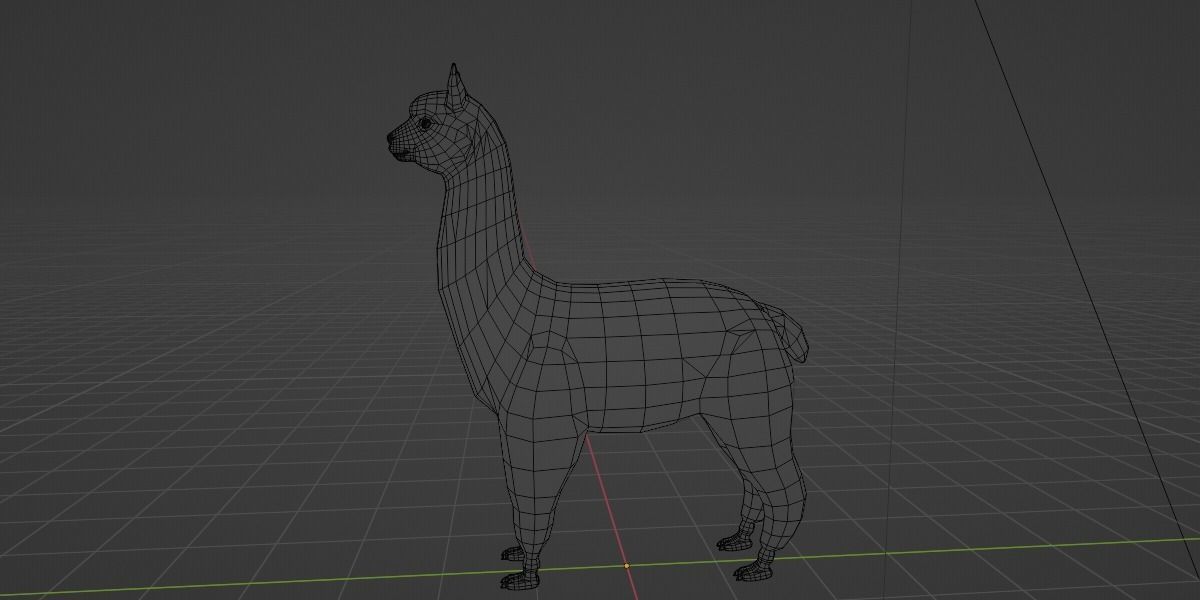 Alpaca Animal Low-poly 3D model_22