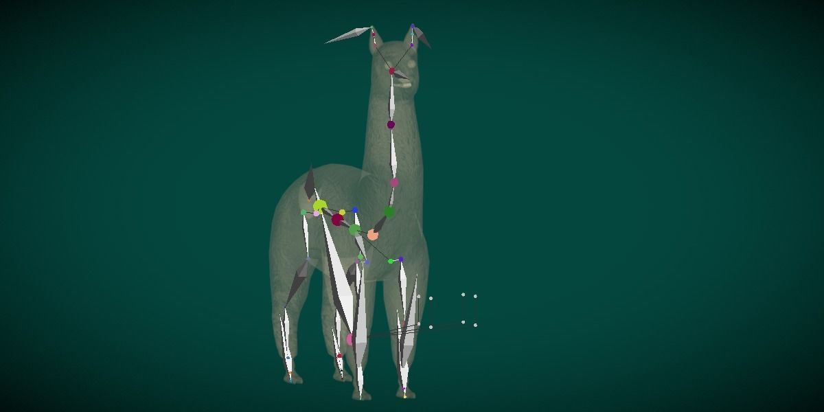Alpaca Animal Low-poly 3D model_9