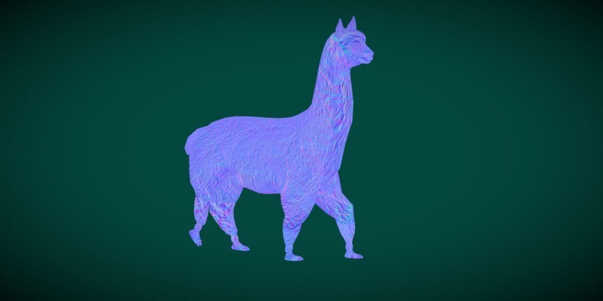 Alpaca Animal Low-poly 3D model_14