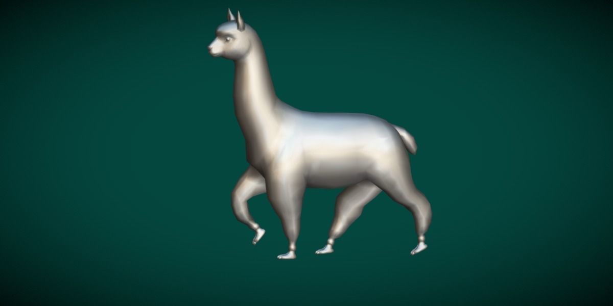 Alpaca Animal Low-poly 3D model_16