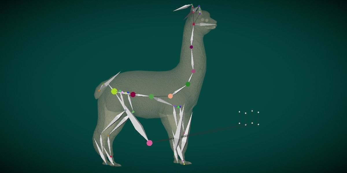 Alpaca Animal Low-poly 3D model_10