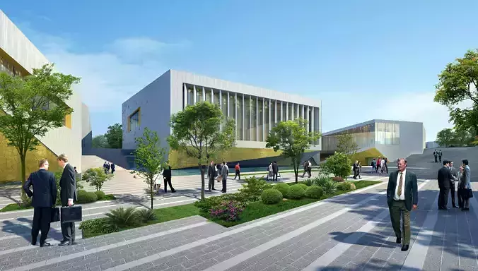 3Dmax fashion city commercial square building 384