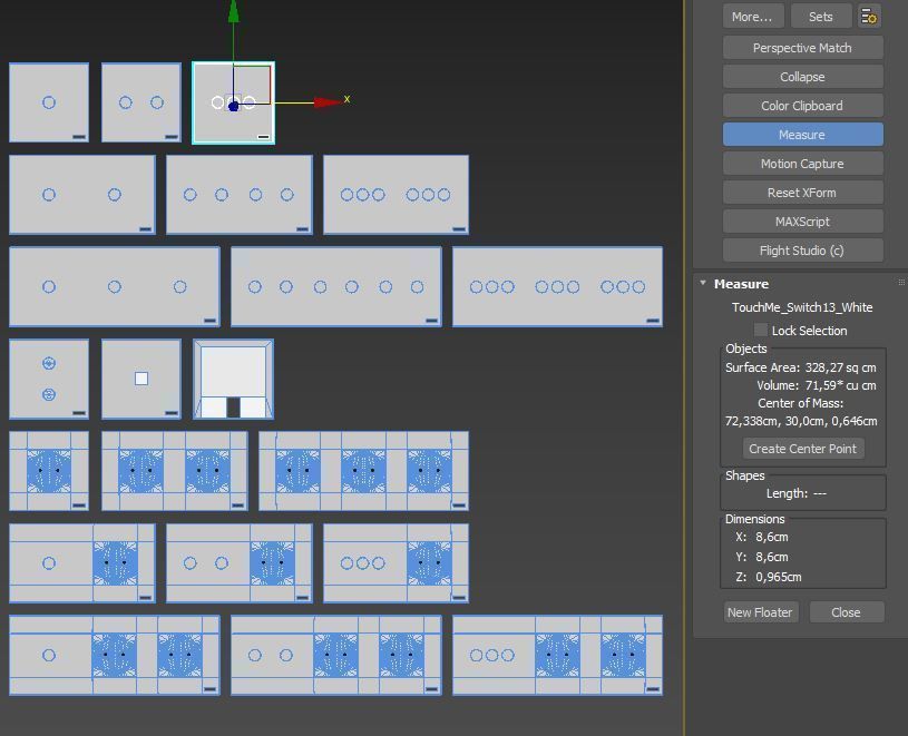 TouchMe sockets and switches - White 3D model_2