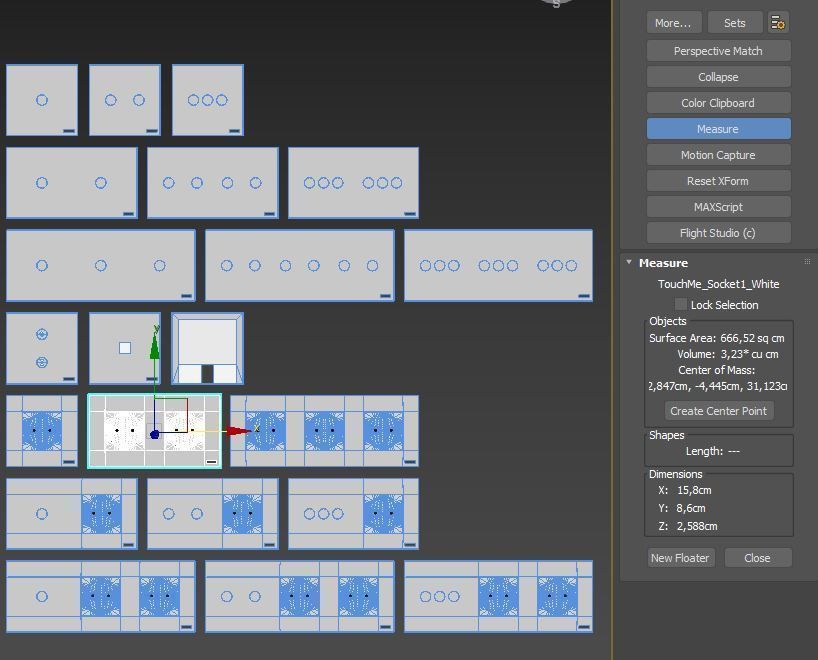 TouchMe sockets and switches - White 3D model_3