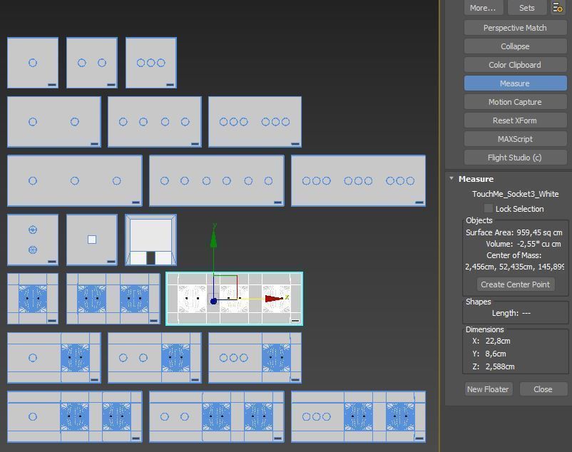 TouchMe sockets and switches - White 3D model_4