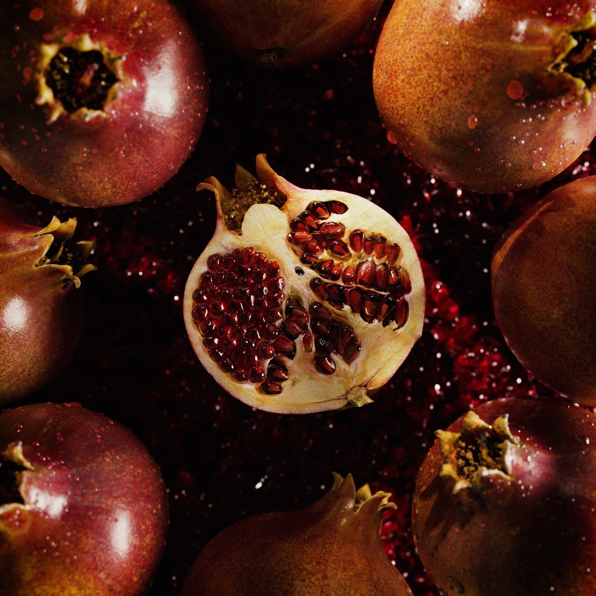 Pomegranate Low-poly 3D model_4