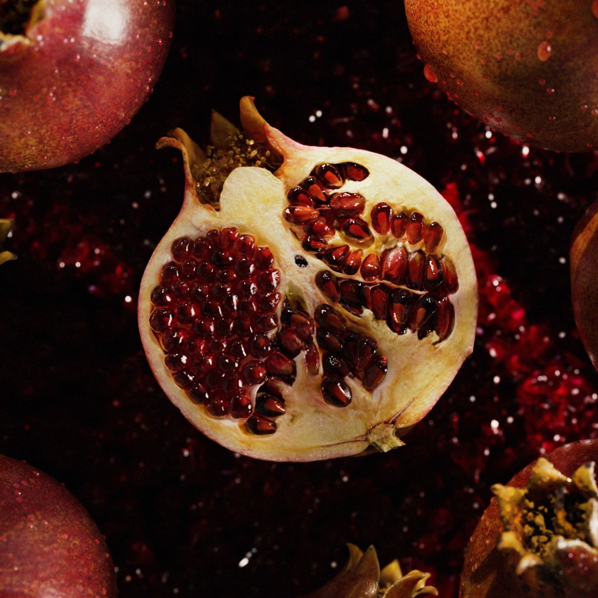 Pomegranate Low-poly 3D model_5