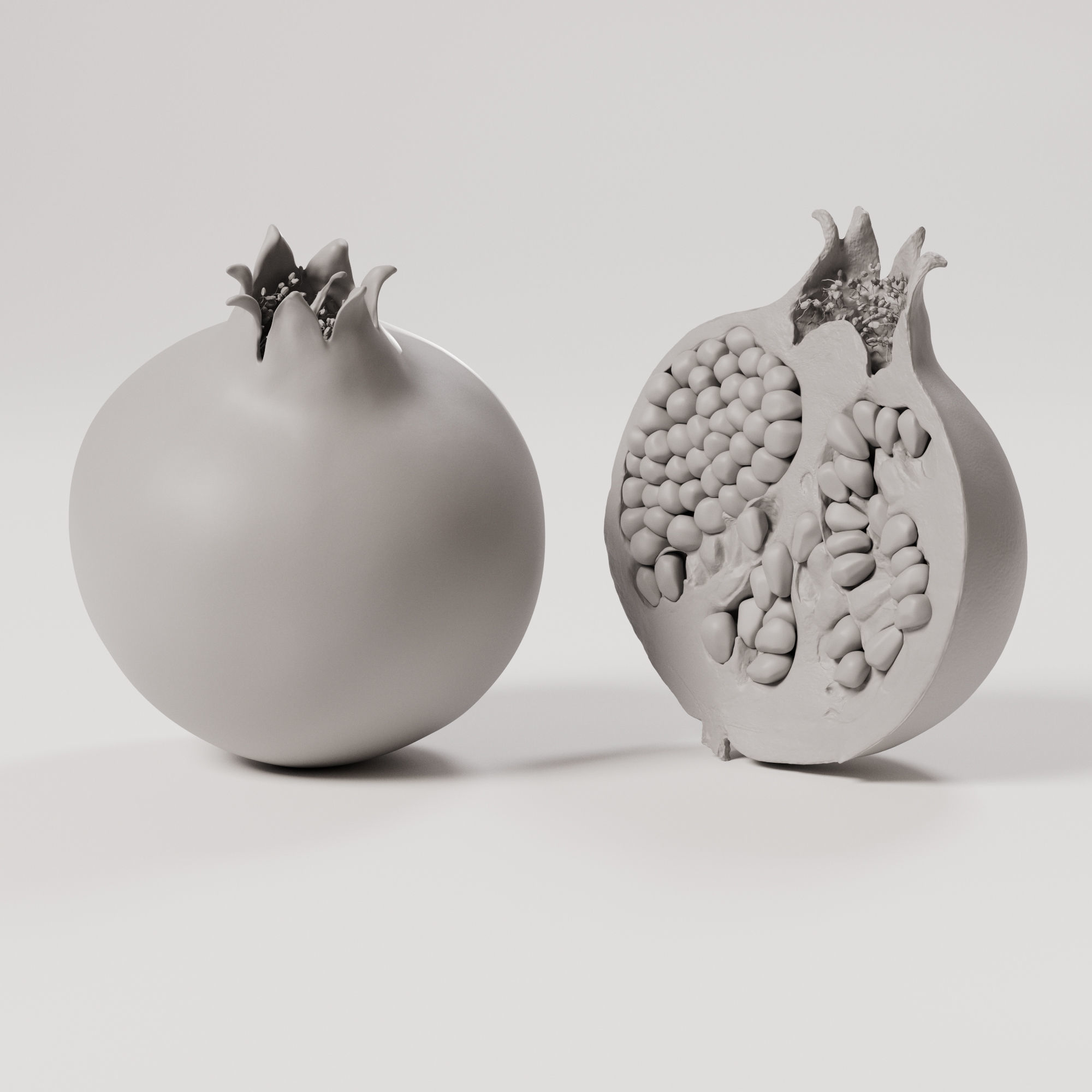 Pomegranate Low-poly 3D model_3