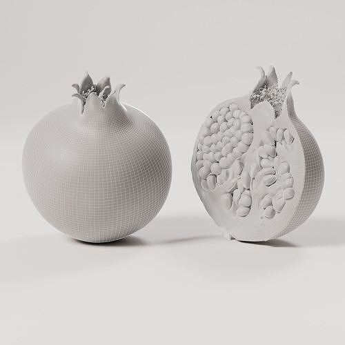 Pomegranate Low-poly 3D model 2