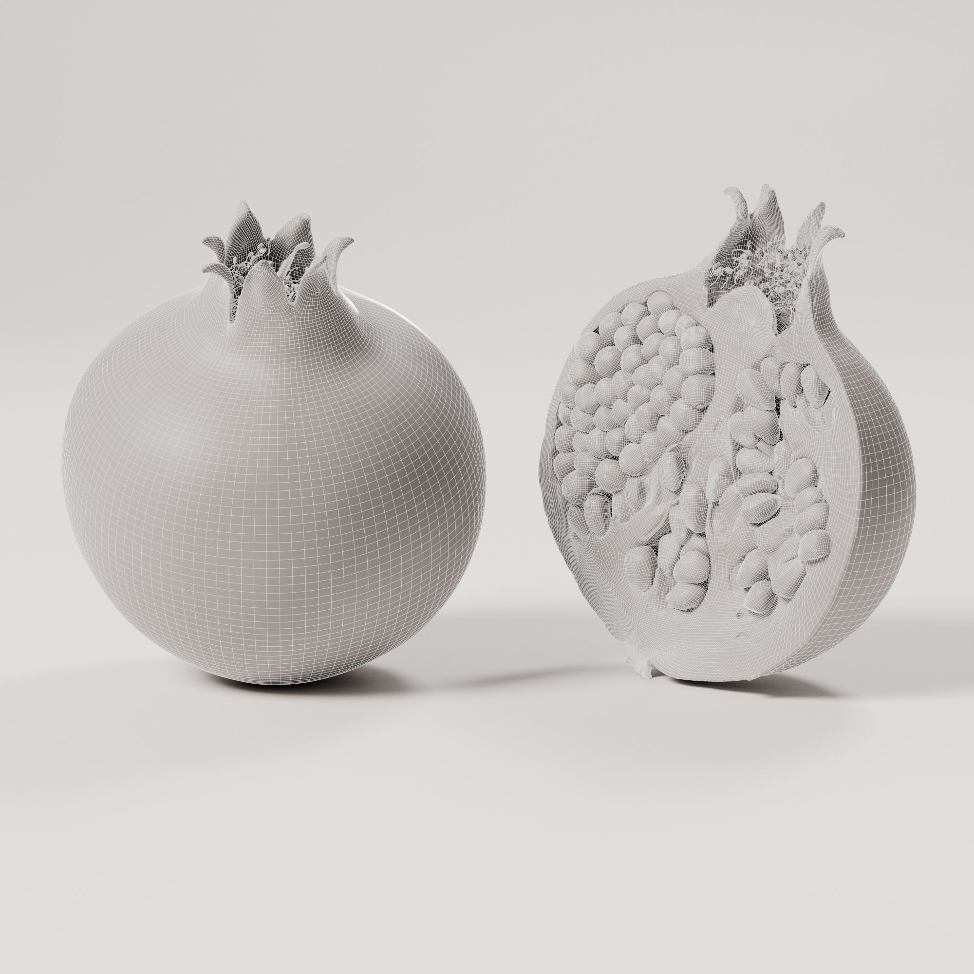 Pomegranate Low-poly 3D model_1