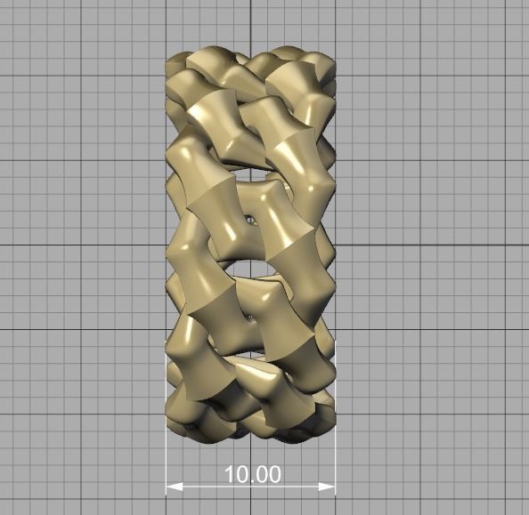 Cuban Chain Link Ring Stackable Ring 10mm wide 5-9US 3D print 3D print model_30