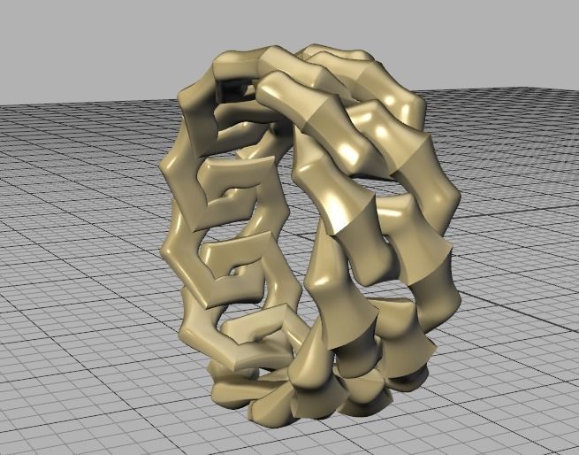 Cuban Chain Link Ring Stackable Ring 10mm wide 5-9US 3D print 3D print model_33