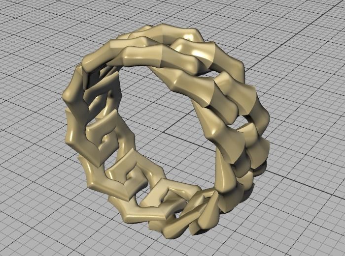 Cuban Chain Link Ring Stackable Ring 10mm wide 5-9US 3D print 3D print model_32