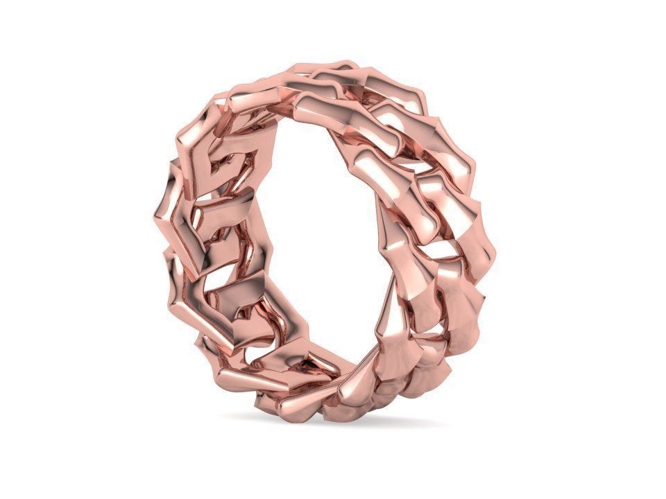 Cuban Chain Link Ring Stackable Ring 10mm wide 5-9US 3D print 3D print model_26