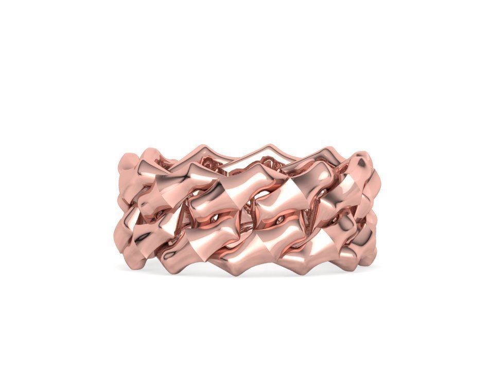 Cuban Chain Link Ring Stackable Ring 10mm wide 5-9US 3D print 3D print model_17
