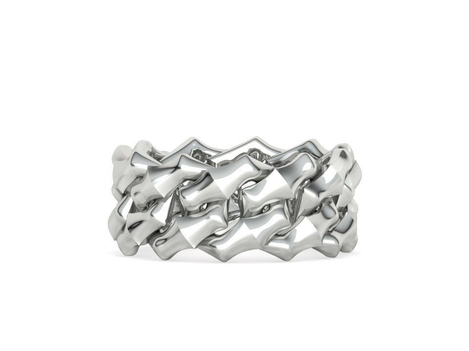 Cuban Chain Link Ring Stackable Ring 10mm wide 5-9US 3D print 3D print model_19