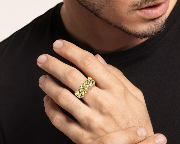 Cuban Chain Link Ring Stackable Ring 10mm wide 5-9US 3D print 3D print model_6