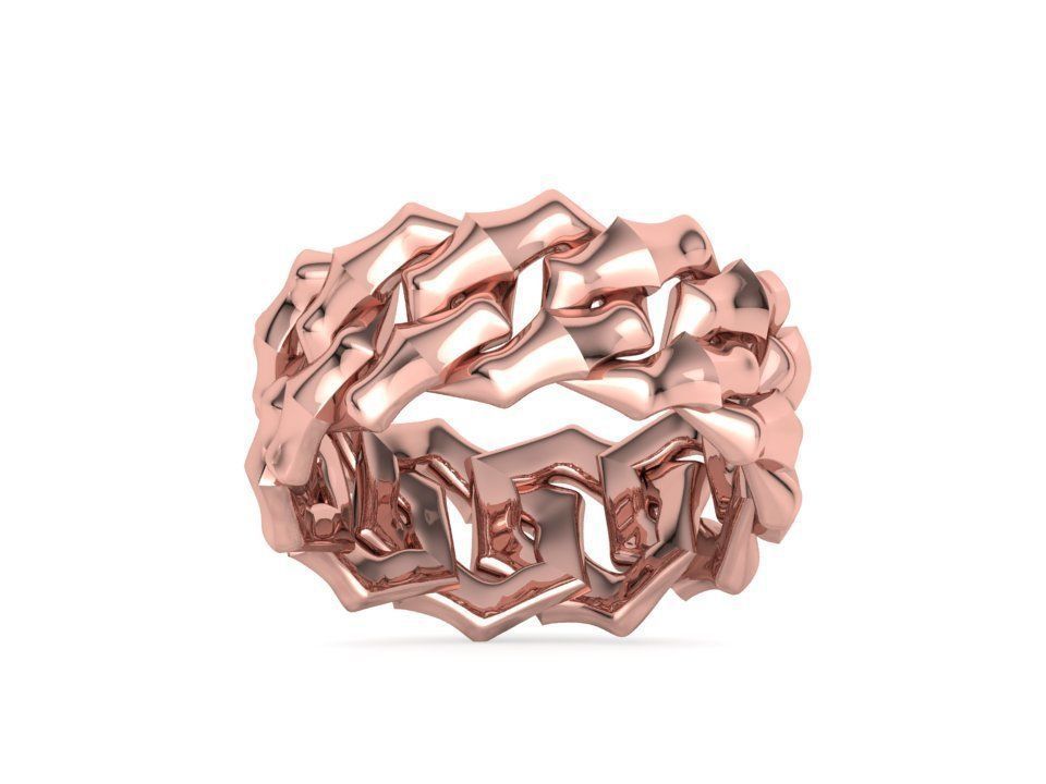 Cuban Chain Link Ring Stackable Ring 10mm wide 5-9US 3D print 3D print model_20