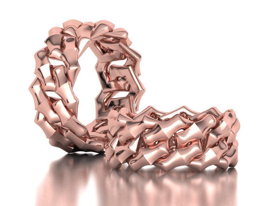 Cuban Chain Link Ring Stackable Ring 10mm wide 5-9US 3D print 3D print model_1
