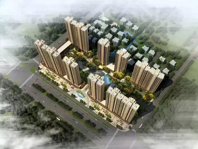 3Dmax fashion city commercial square building 387