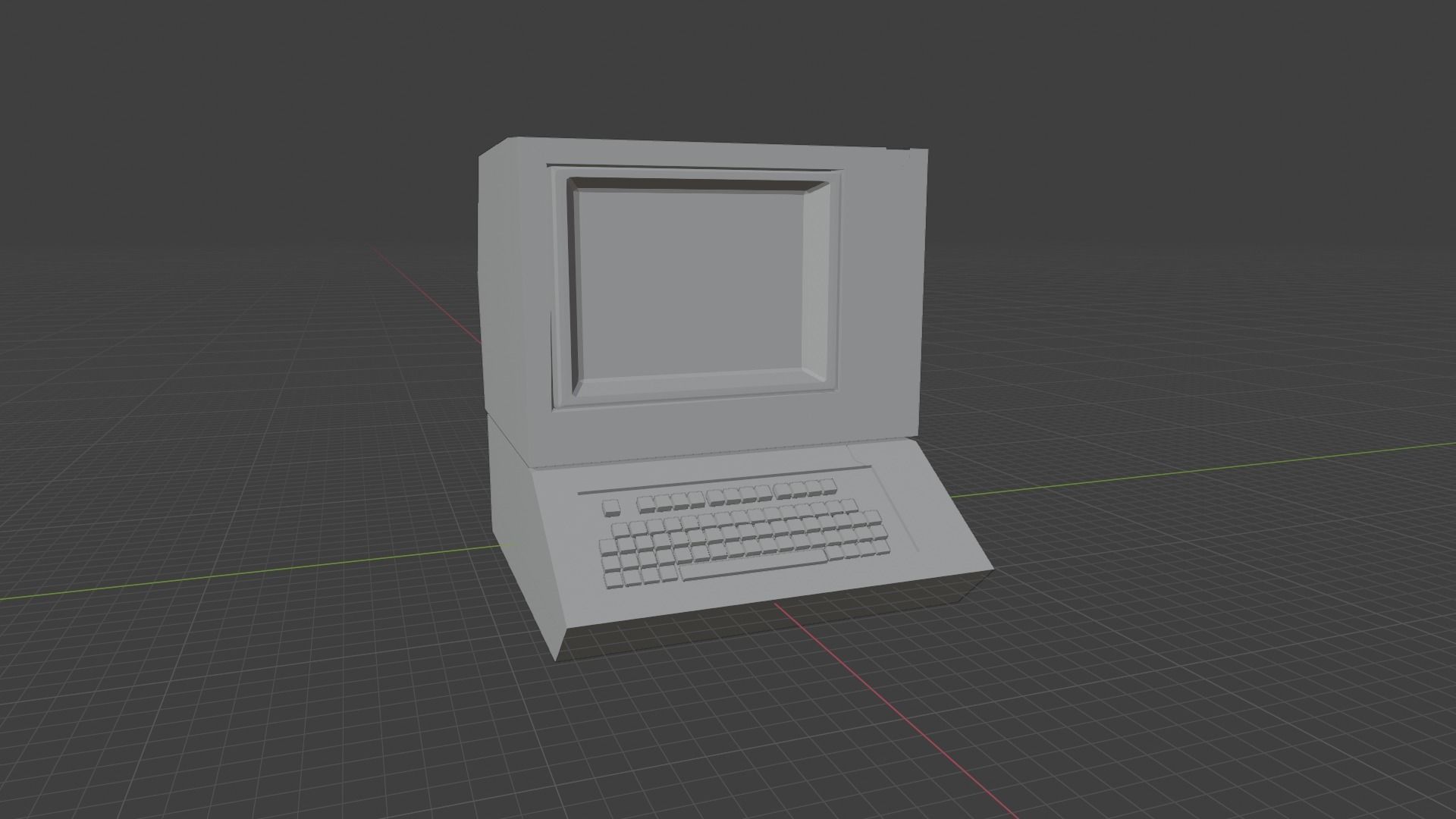 Aplha 2 computer Low-poly 3D model_1