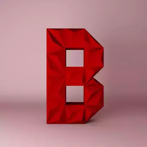 Low poly origami geometric 3d letter ready to print 3D model